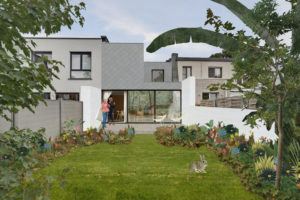FRIDAYoffice HOUSE ROSE renovatieproject housing visualisatie achtergevel