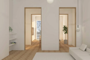 FRIDAYoffice ATELIER 107 renovatieproject housing render interieur