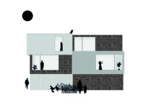 House Companie - nieuwbouw dubbelwoonst te Hove met splitlevel ontworpen door Friday Office architecten