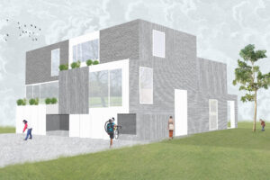 House Companie is een nieuwbouwproject van Friday Office: een eigentijdse dubbelwoonst met splitlevel die zorgt voor een open en speelse woonbeleving