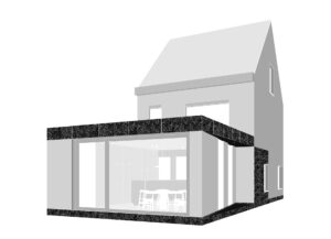 Hous Lion - renovatie van een gezinwoning met moderne uitbouw met een geknikte zijgevel door Friday Office architecten